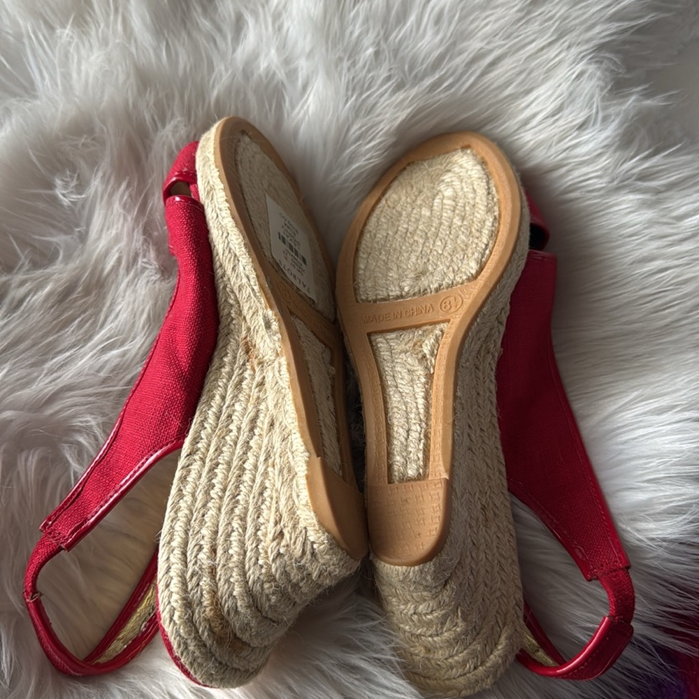 New Listing! Talbots Red Open Toe Wedges - image 4